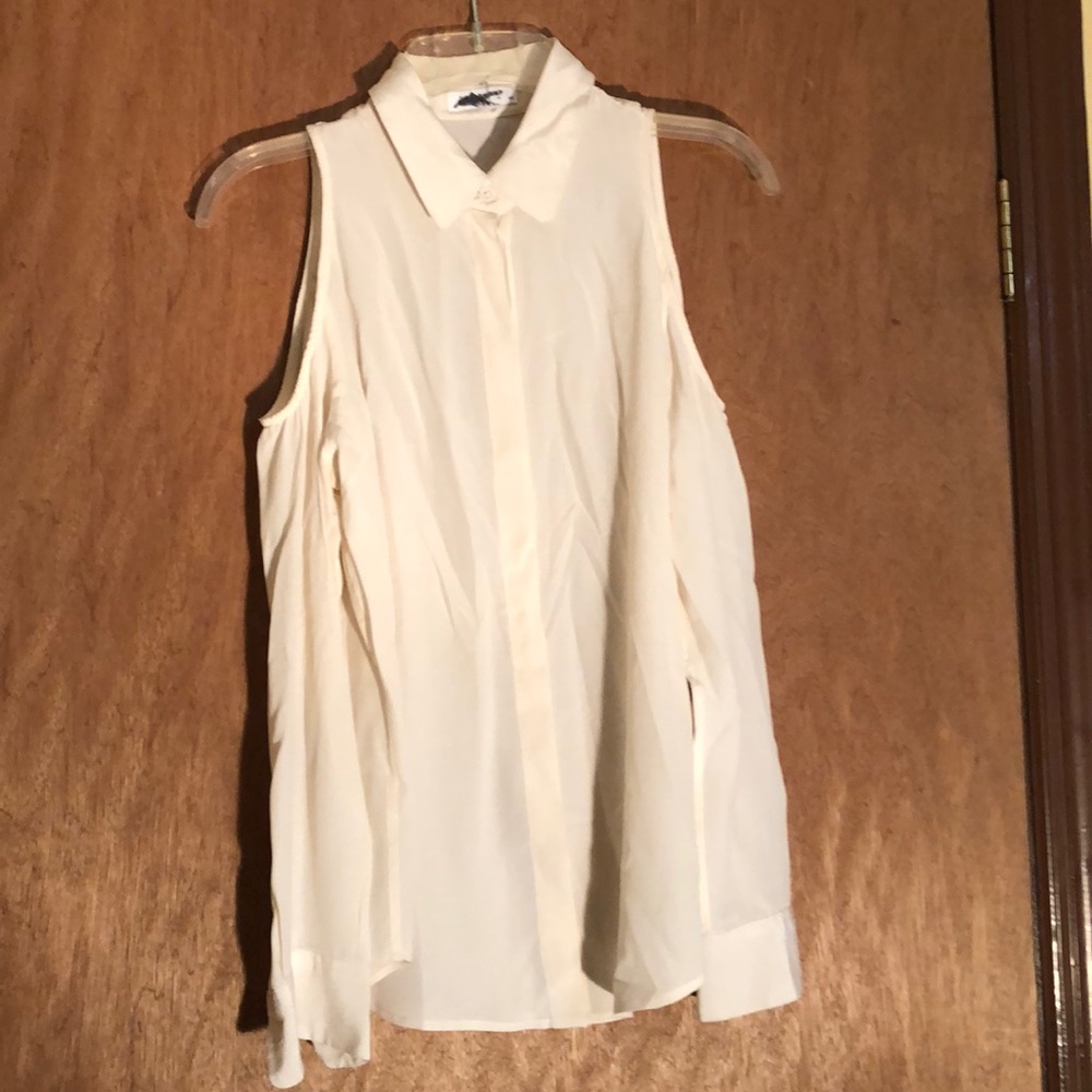 Equipment Silk Peekaboo Shoulder Blouse